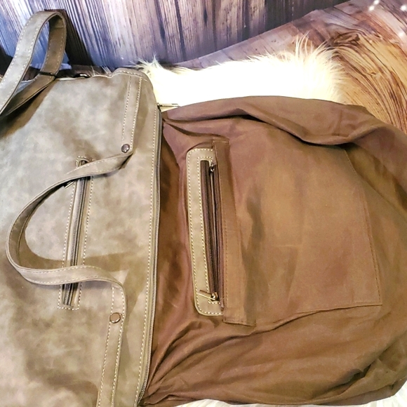 GREY  STUDDED BAG, WEEKENDER, DIAPER BAG, PURSE - Picture 6 of 11